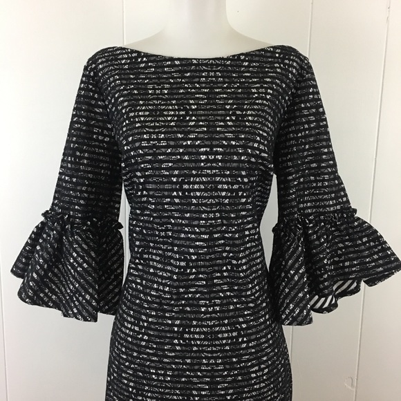 Banana Republic Flutter Sleeve Striped Lace Dress - Picture 2 of 9